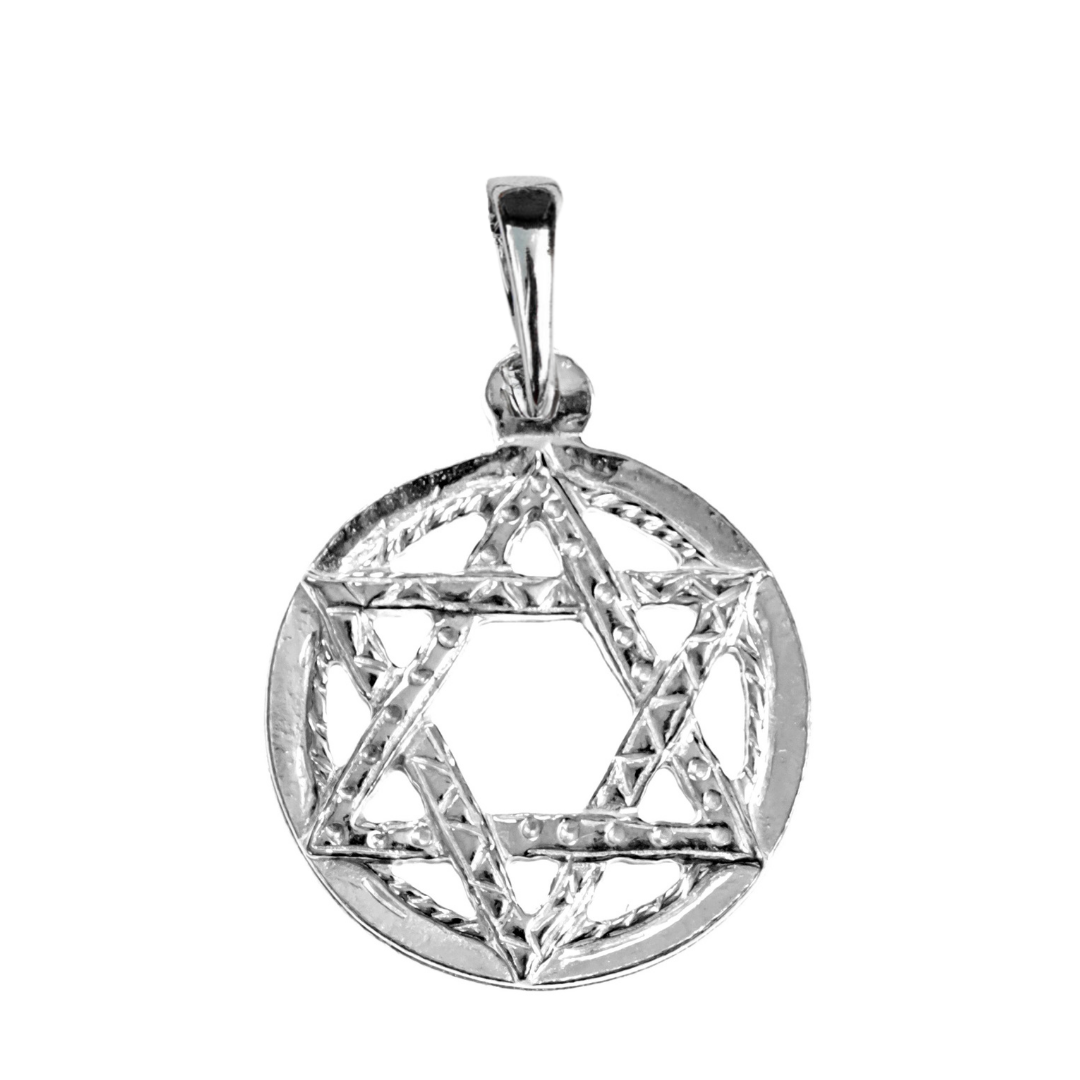 Silver Pewter Metal Star of David Necklace Top Gift Ideas - House of Morgan Pewter