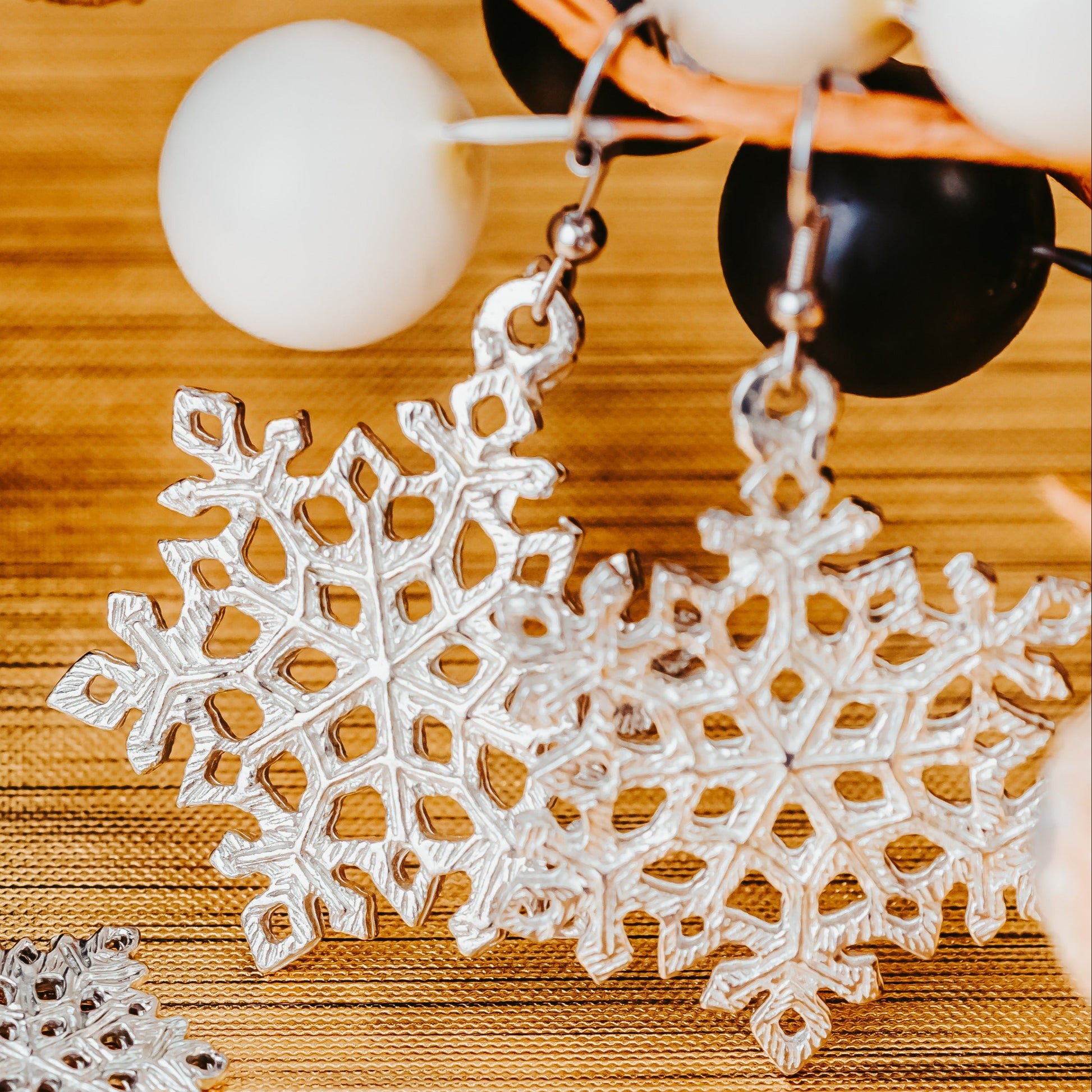 Large snowflake earrings