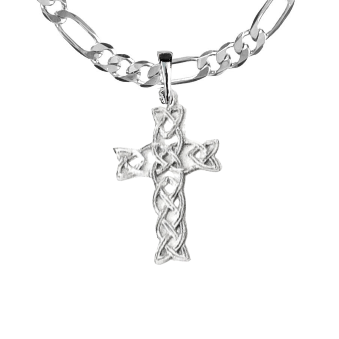 Silver Pewter Metal Celtic Cross Necklace Top Gift Ideas - House of Morgan Pewter