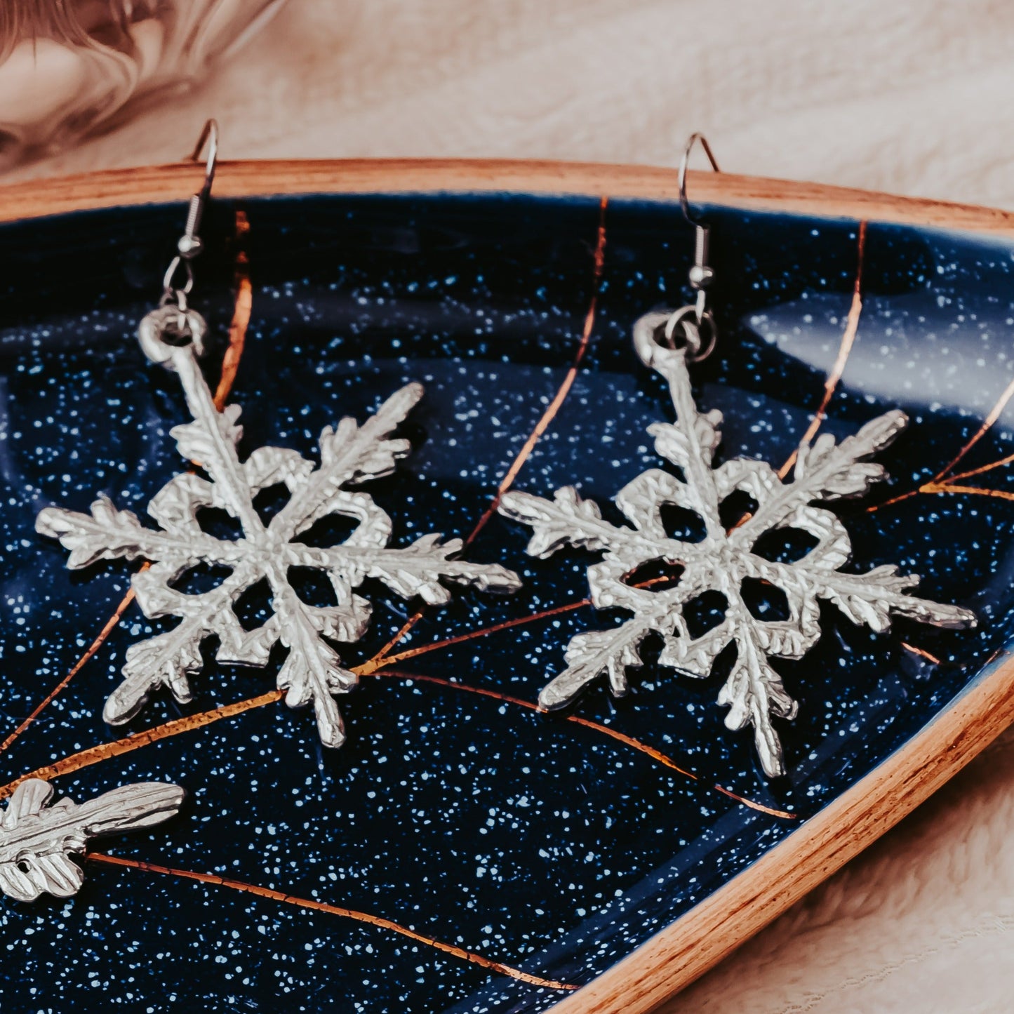 large snowflake earrings