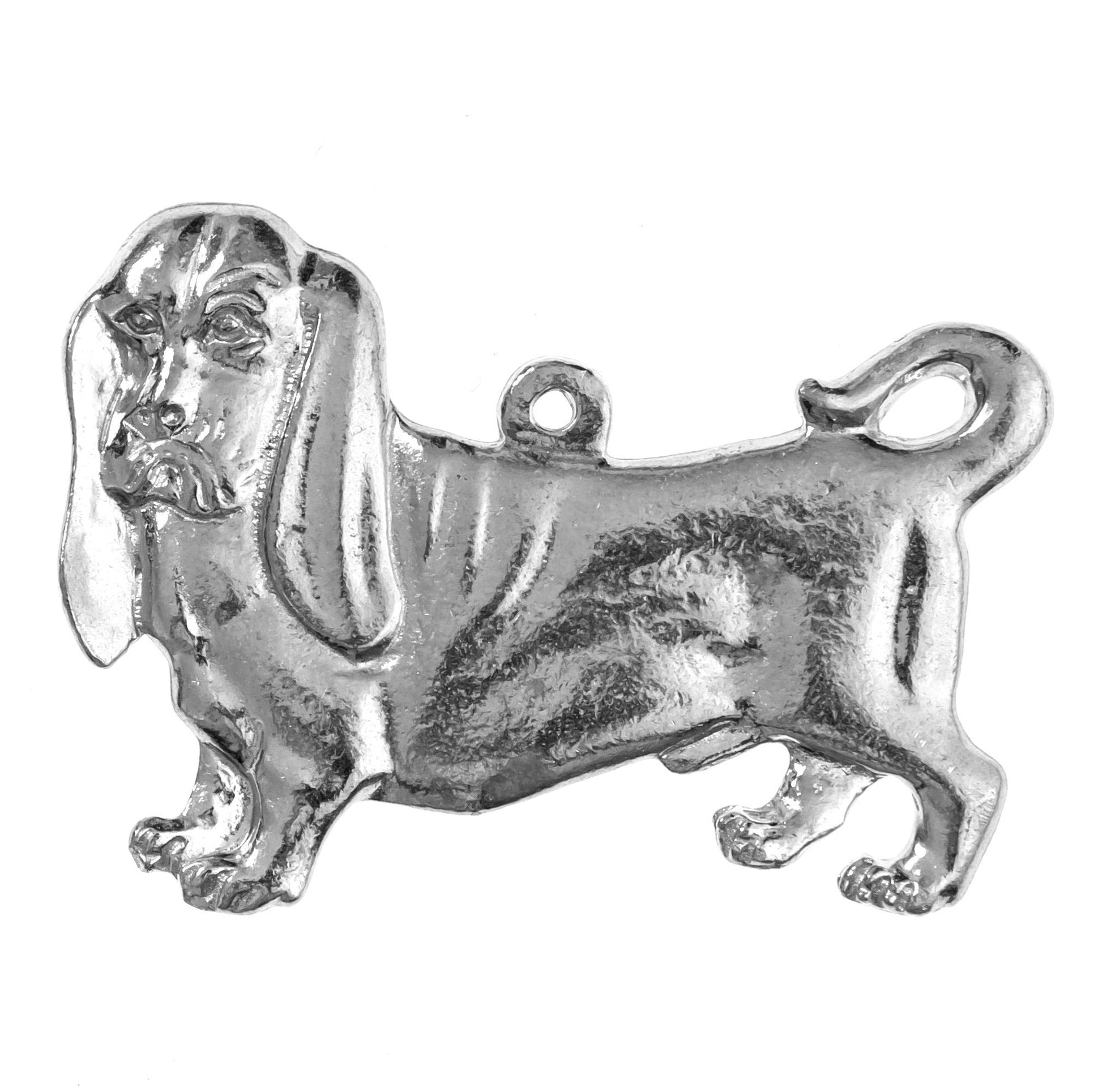 Silver Pewter Metal Basset Hound Ornament Top Gift Ideas - House of Morgan Pewter