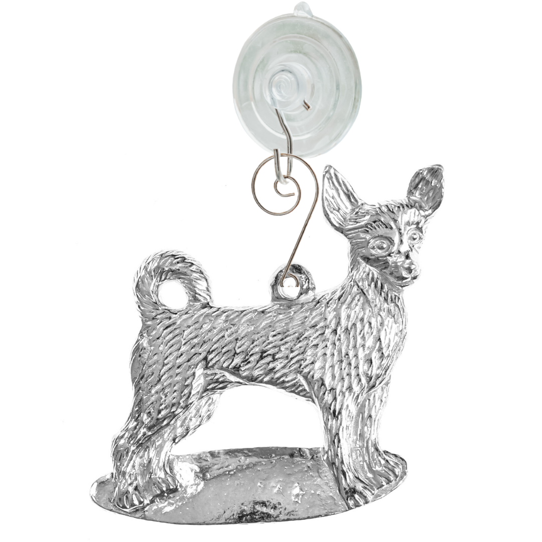 Silver Pewter Metal Chihuahua Suncatcher Top Gift Ideas - House of Morgan Pewter