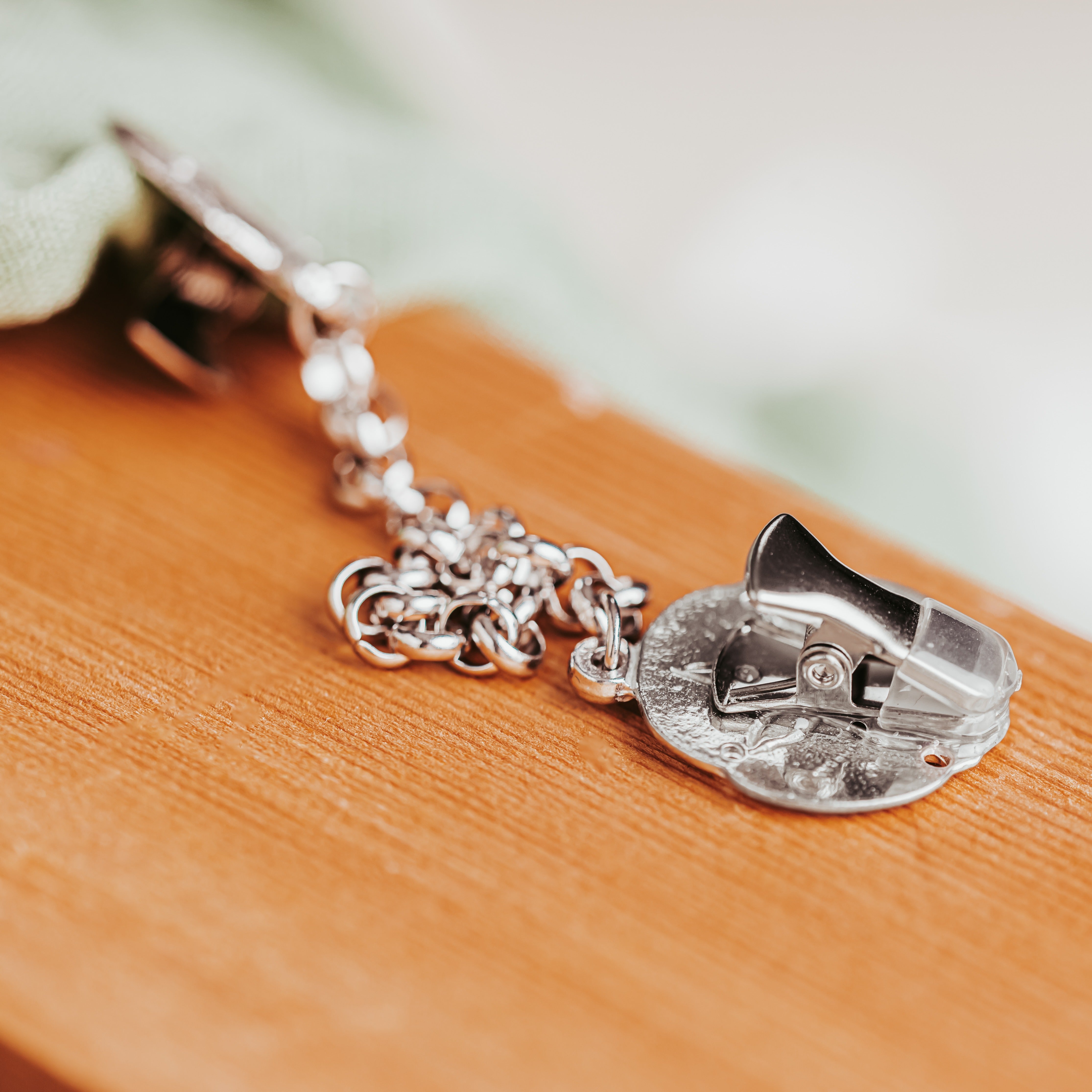 Custom Cardigan Clasp Sweater Clip Select your Design and Chain Length
