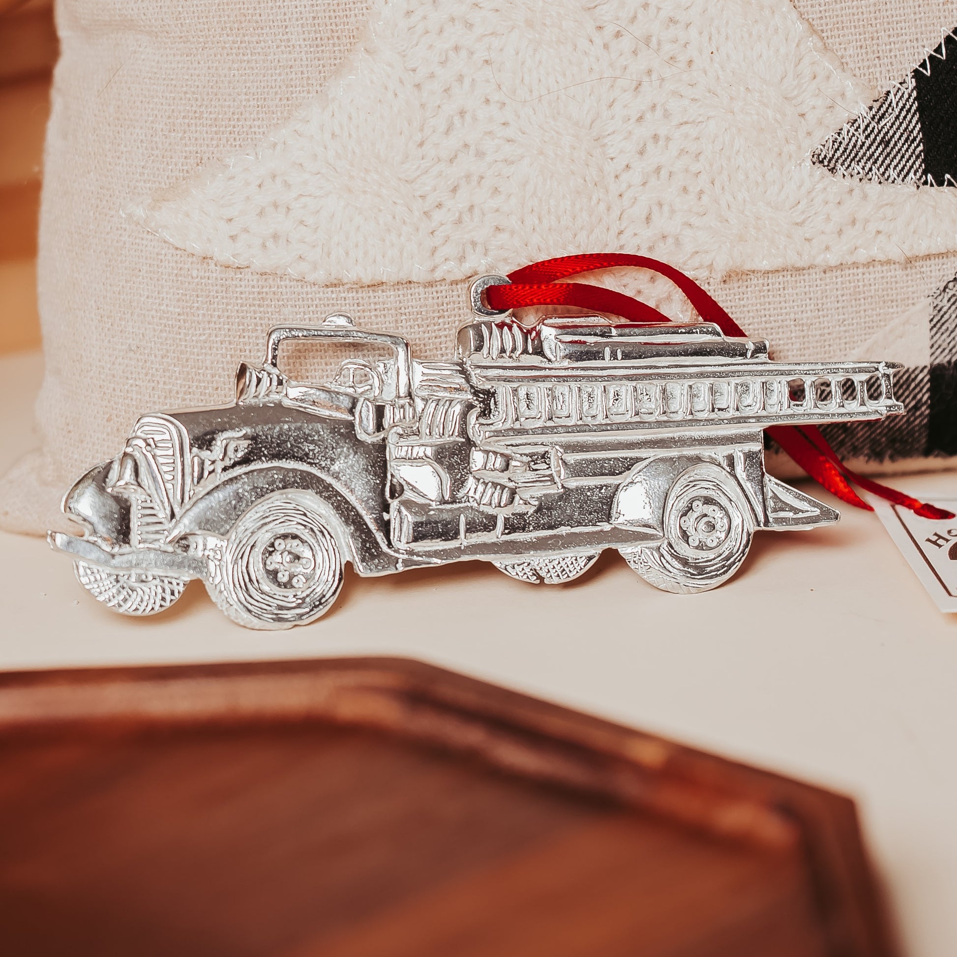 Fire Truck Pewter Ornament
