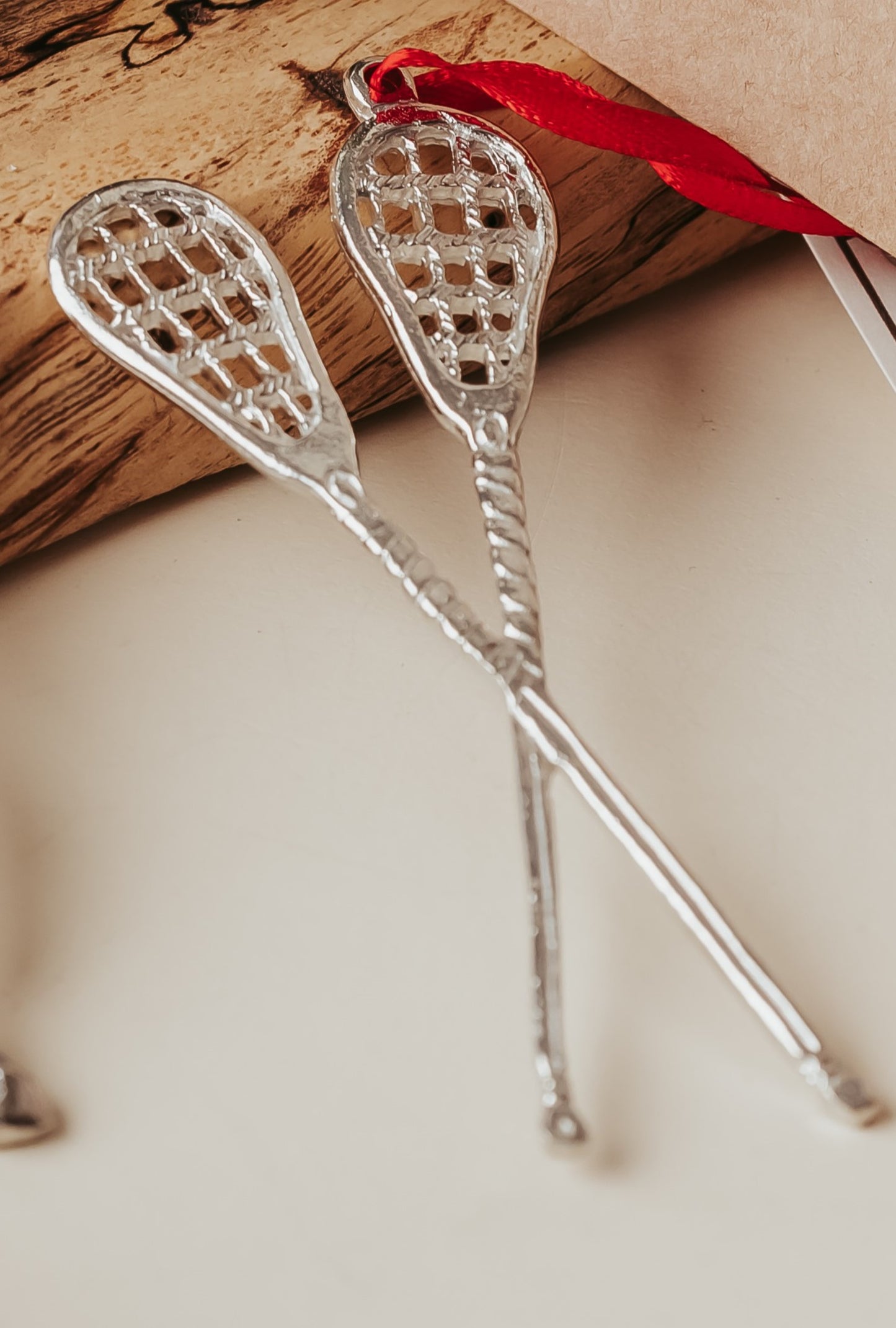 Lacrosse Pewter Ornaments - Female and Male Lacrosse Gifts