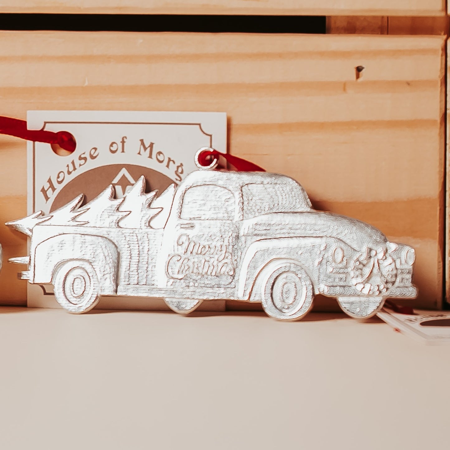 Pewter Country Truck Ornament