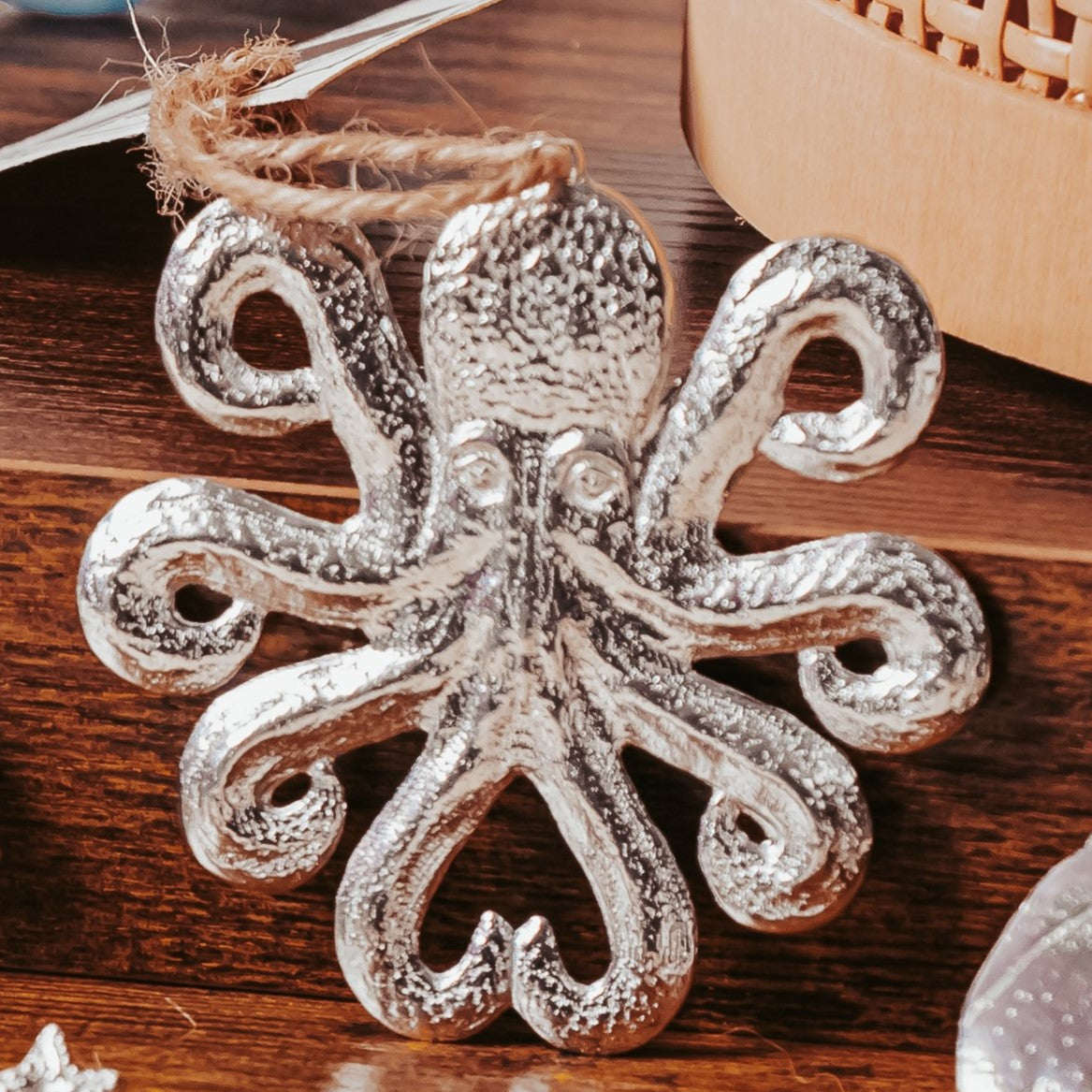 Handmade Silver Octopus Ornament