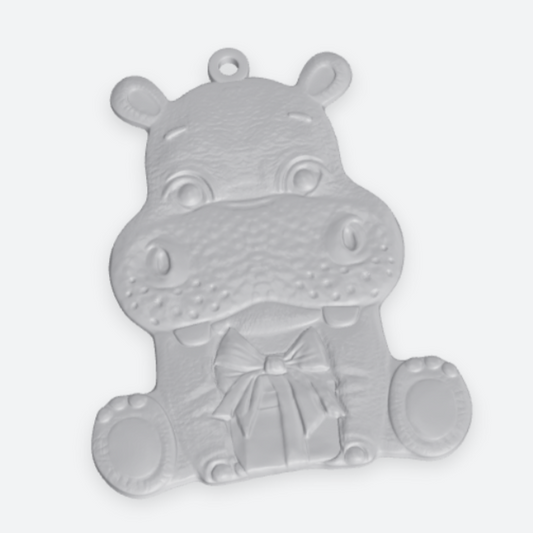 Handmade Hippopotamus Ornament - Hippo Christmas Ornament