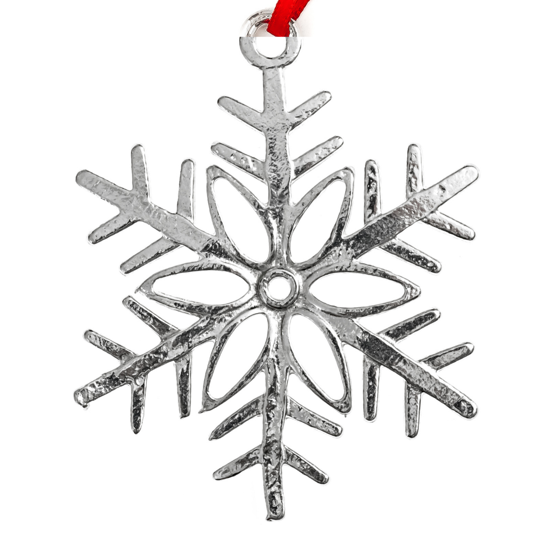 Pewter Snowflake Christmas Ornaments - Several Designs - Individual or Gift Set of 7