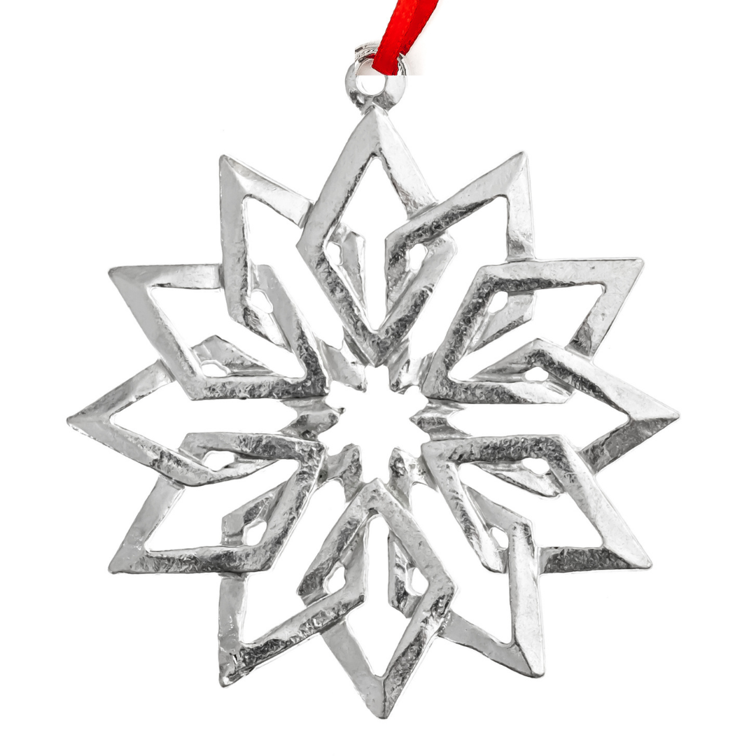 Pewter Snowflake Christmas Ornaments - Several Designs - Individual or Gift Set of 7