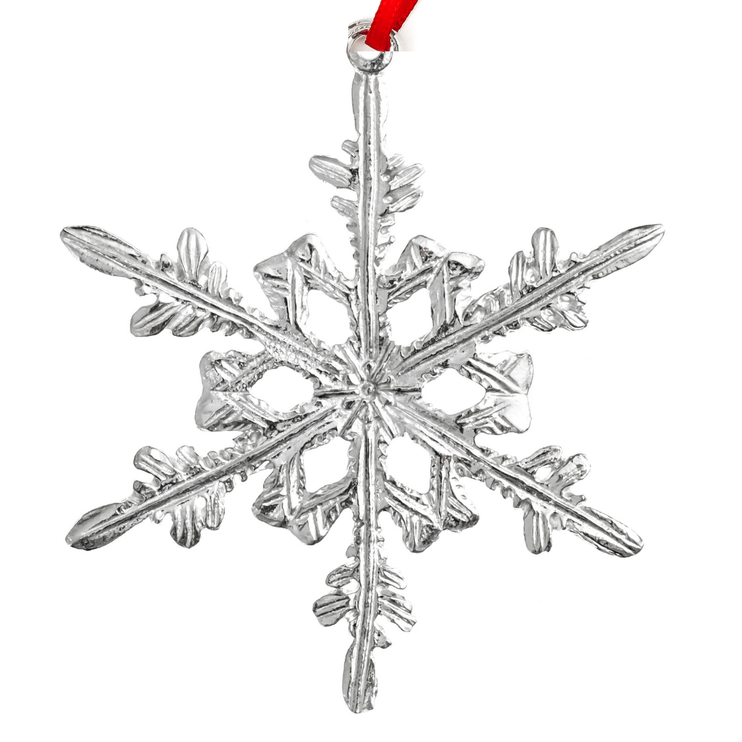 Pewter Snowflake Christmas Ornaments - Several Designs - Individual or Gift Set of 7