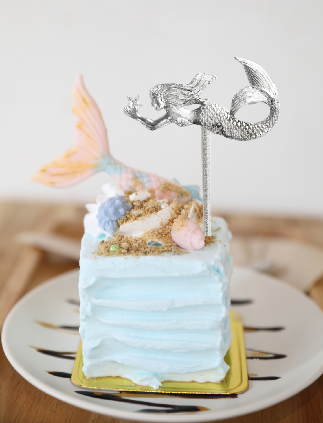 Glitter Mermaid Cake Topper Mermaid Tail Shell Dolphin - Temu